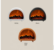 Load image into Gallery viewer, Ultrasonic Diffuser Humidifier with Flame &amp; Aurora Lights .