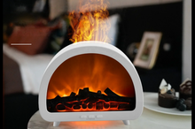 Load image into Gallery viewer, Ultrasonic Diffuser Humidifier with Flame &amp; Aurora Lights .