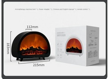 Load image into Gallery viewer, Ultrasonic Diffuser Humidifier with Flame &amp; Aurora Lights .