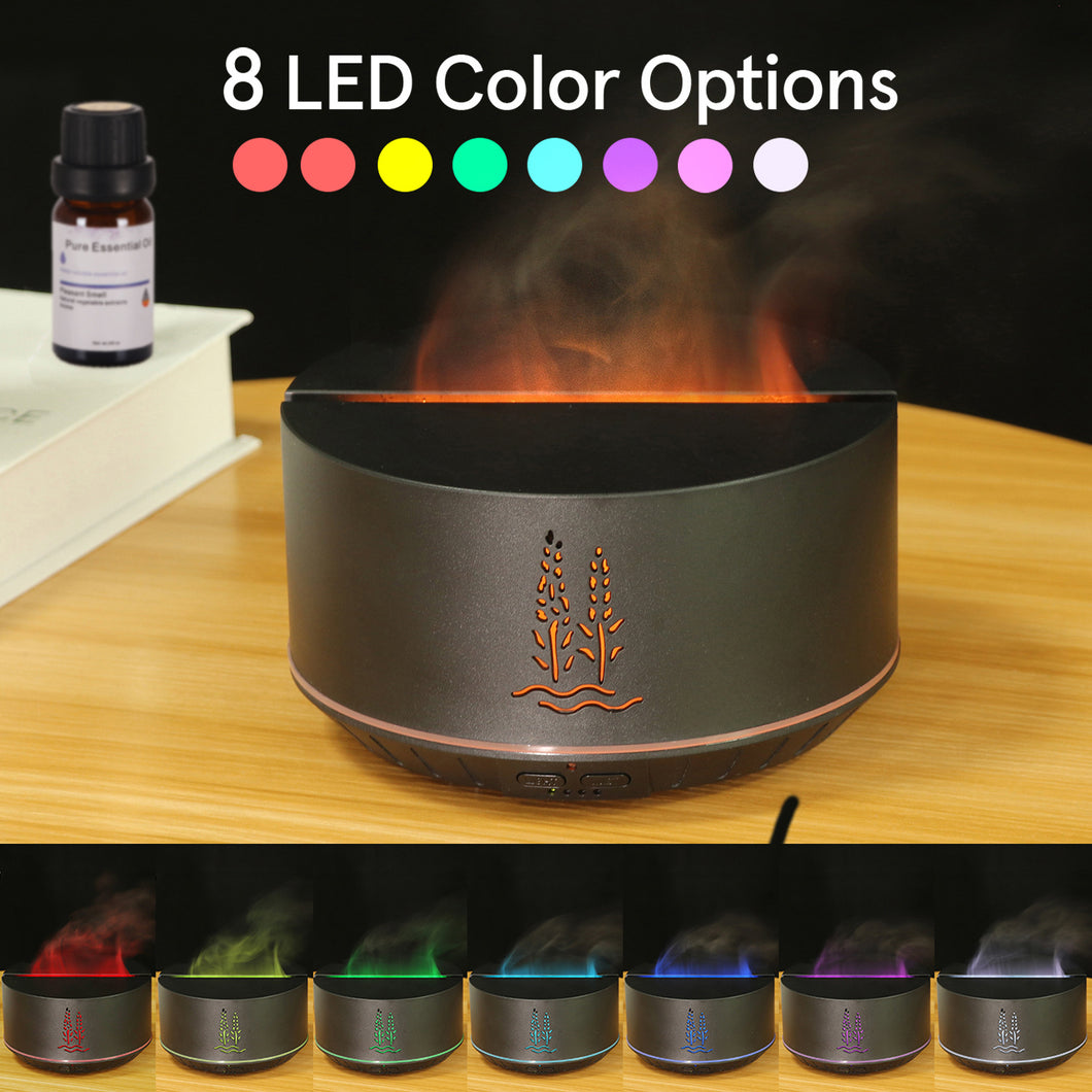 500ml Flame Diffuser | 8 LED Colors | Ultrasonic Humidifier & Aromatherapy