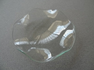 Glass dish replacement for plug in electric lamps.