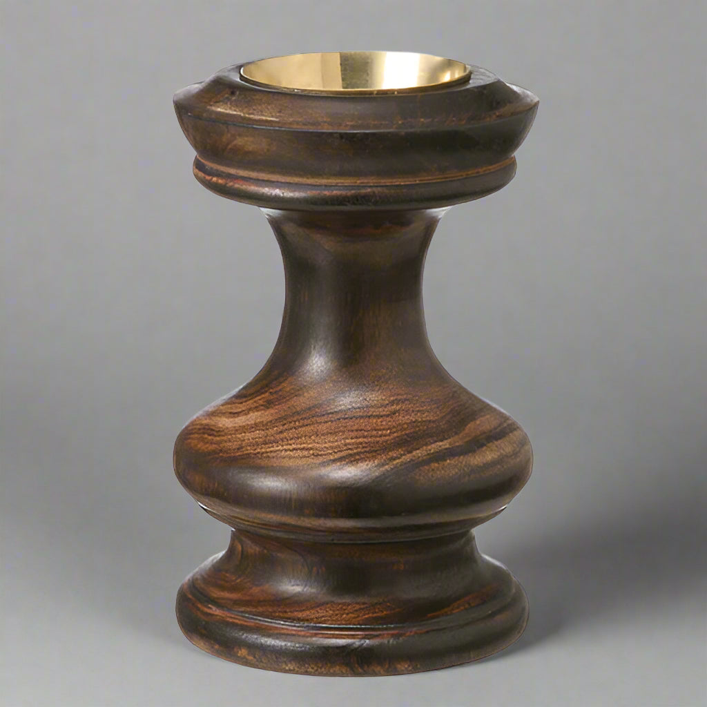 Wooden cone & resin incense burner.