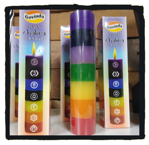 Seven Chakra pillar candle