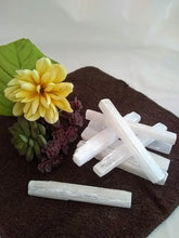 Load image into Gallery viewer, Selenite sticklets mineral stone.