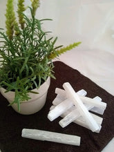 Load image into Gallery viewer, Selenite sticklets mineral stone.