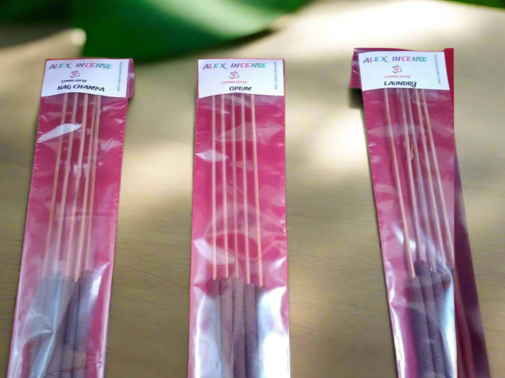Alex incense jumbo sticks 19 inches-Assorted scents. 5 incense per bag