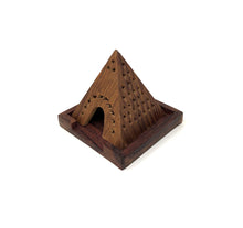 Load image into Gallery viewer, Wooden Pyramid Incense Burner