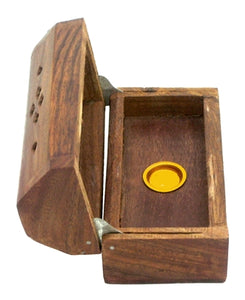 Small Wooden Coffin Incense Burner for incense cones